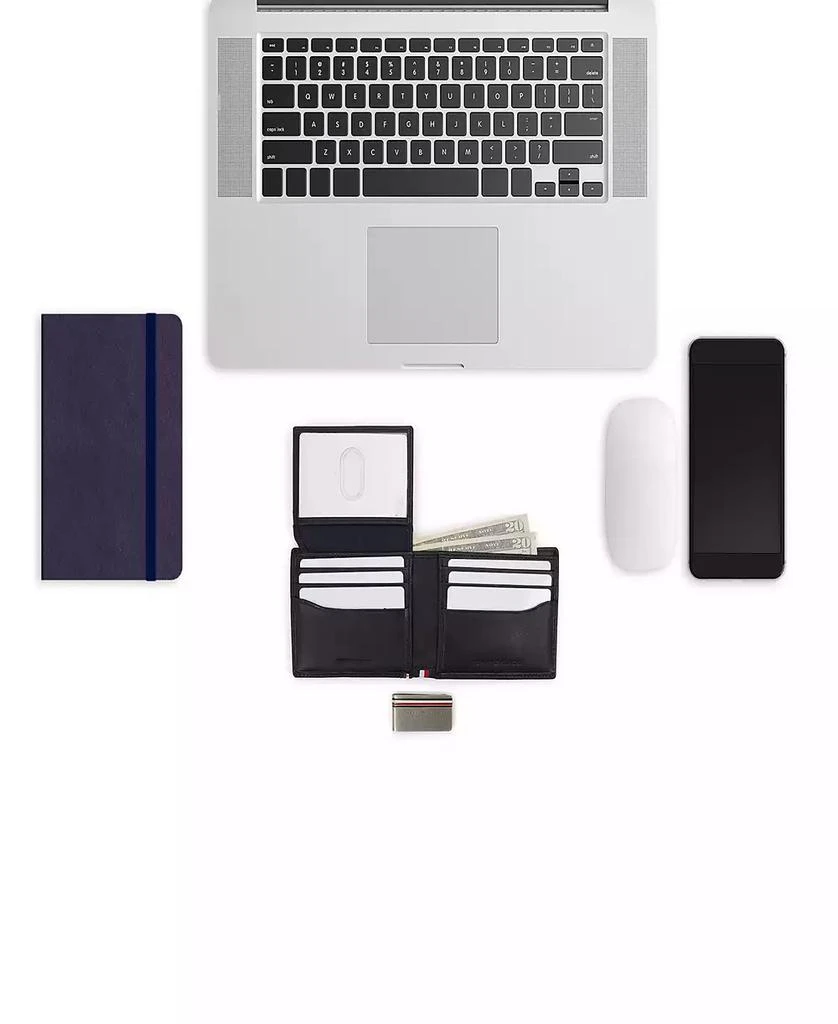Men's RFID Global Striped Passcase Wallet and Money Clip Set 商品