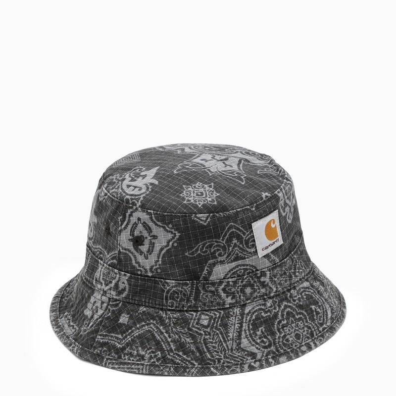 商品Carhartt WIP|Black bucket hat with Verse print,价格¥307,第1张图片
