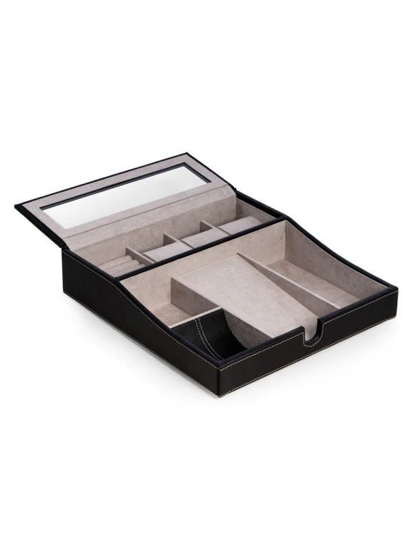 商品Bey-Berk|Leather Multi-Compartment Storage Valet,价格¥955,第3张图片详细描述