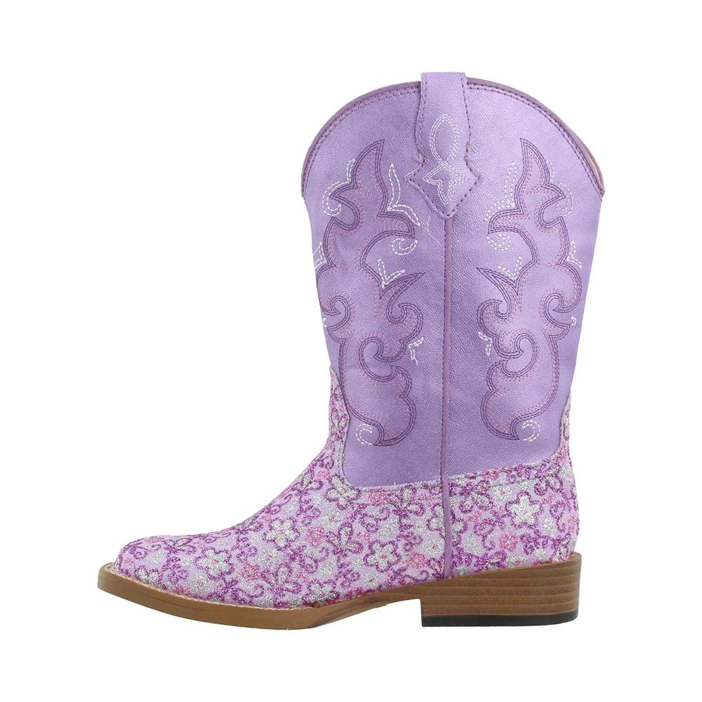 商品Roper|Floral Glitter Square Toe Cowboy Boots (Little Kid-Big Kid),价格¥492,第4张图片详细描述