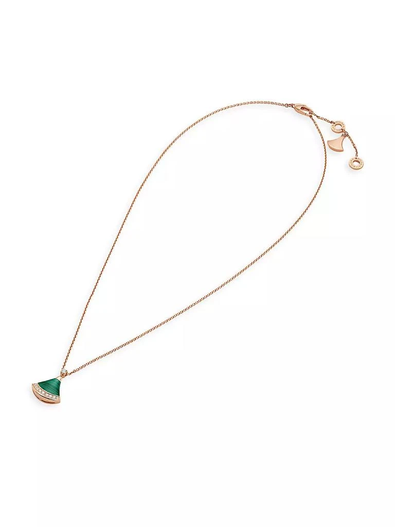 商品BVLGARI|Divas' Dream 18K Rose Gold, Malachite & 0.13 TCW Diamond Pendant Necklace,价格¥27985,第1张图片