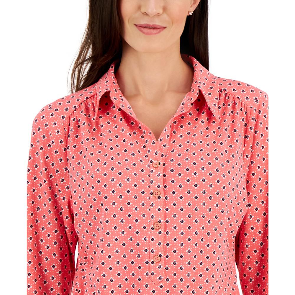 Women's Simply Floral Polo Top, Created for Macy's商品第3张图片规格展示