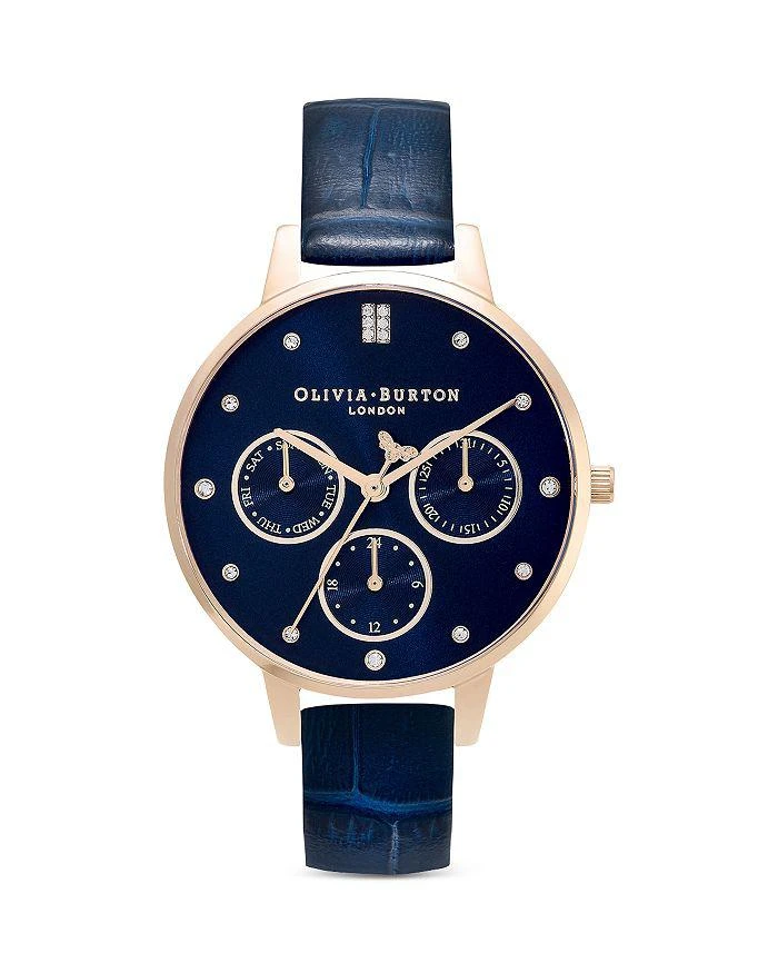 商品Olivia Burton|Multifunction Leather Strap Chronograph Watch, 34mm,价格¥1046,第1张图片