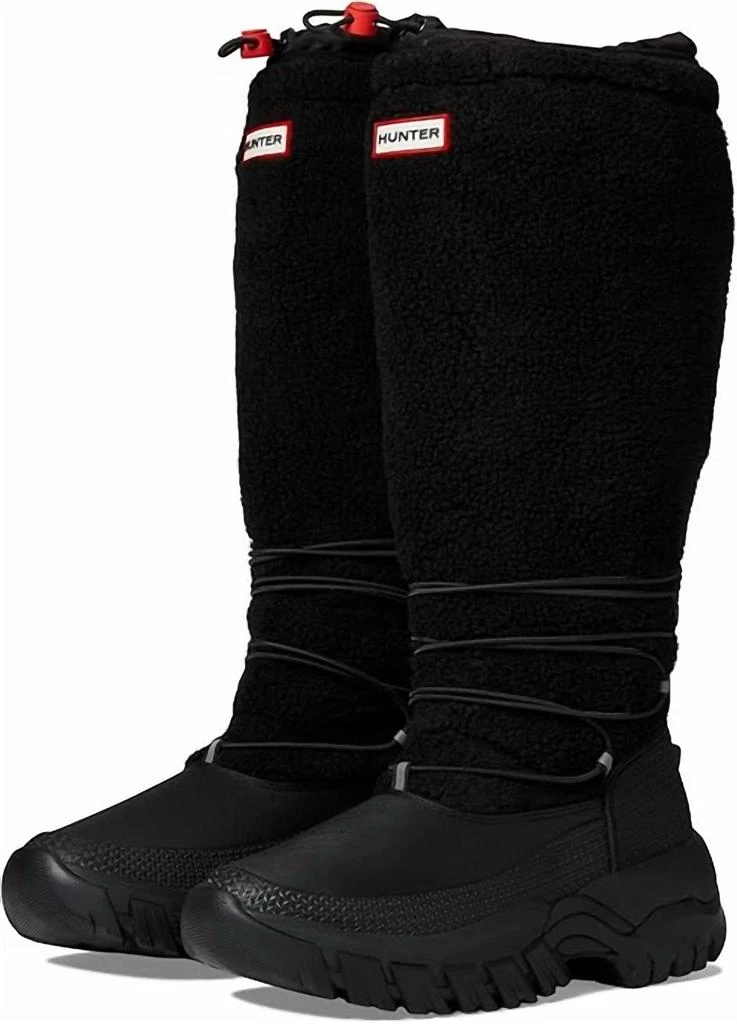 商品Hunter|Women's Wanderer Tall Sherpa Snow Boots In Black,价格¥1401,第1张图片