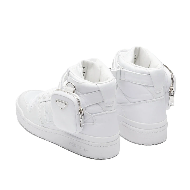 【预售3-7天】普拉达 22年早春新款 ADIDAS联名系列 男女同款白色哑光皮革和再生尼��龙高帮运动鞋2TG193_3LJX_F01CD 商品