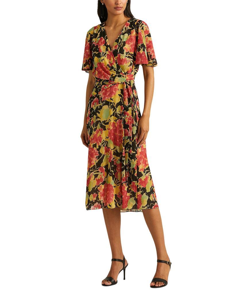 商品Ralph Lauren|Floral Crinkle Georgette Midi Dress,价格¥809,第1张图片