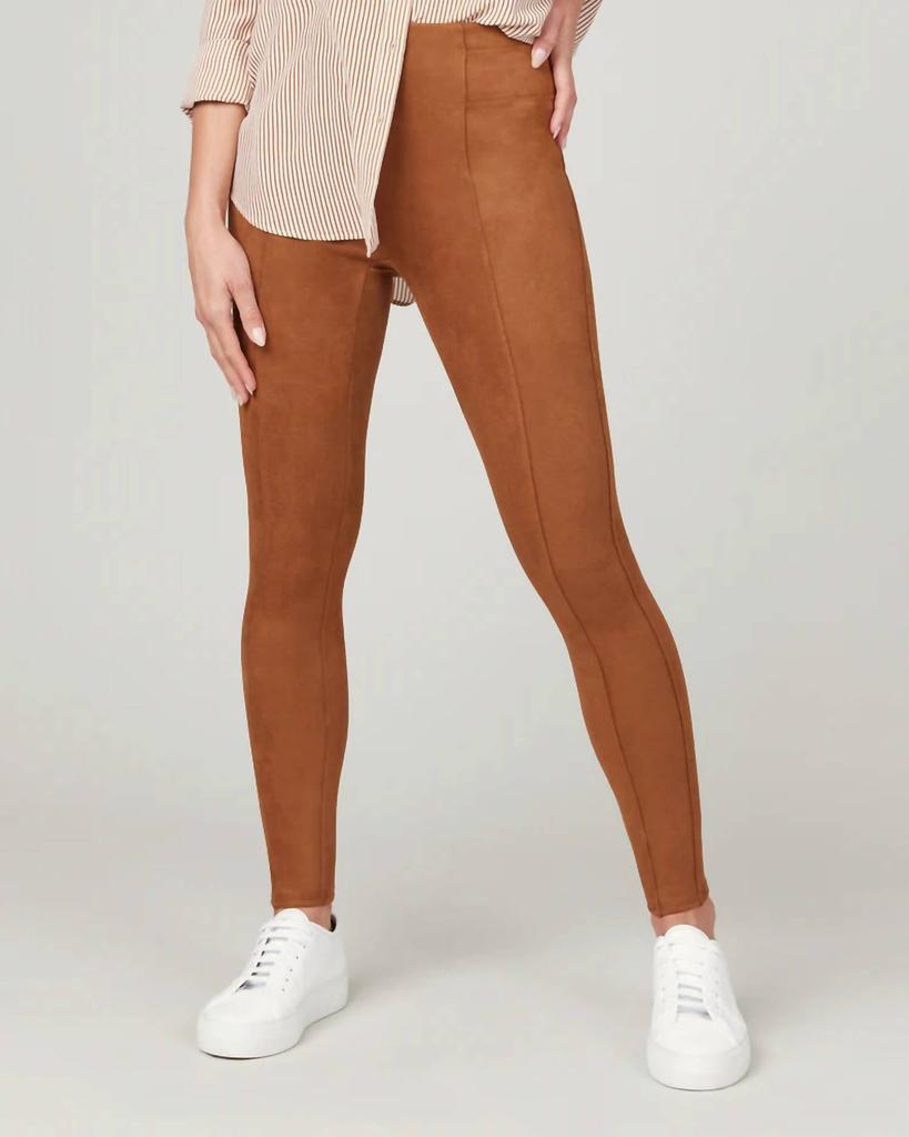 Faux Suede Leggings In Rich Caramel商品第1张图片规格展示