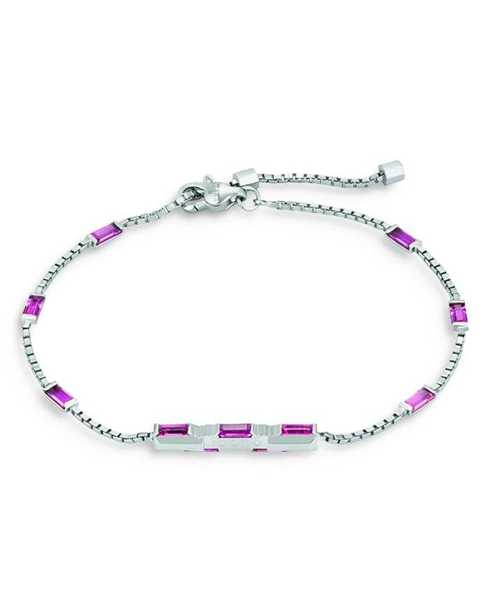 商品Gucci|18K White Gold Link to Love Rubellite Box Link Bracelet,价格¥21580,第1张图片详细描述