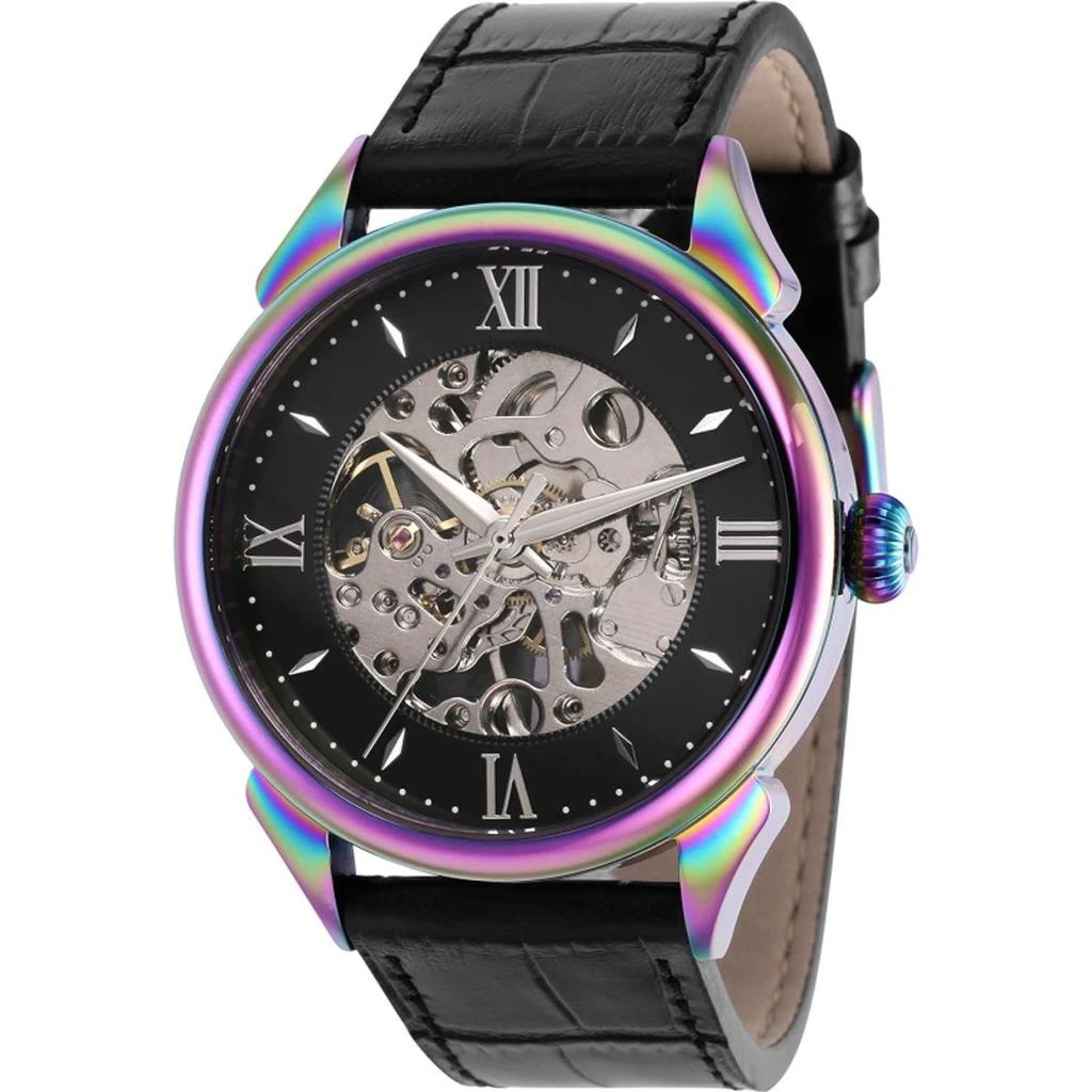 商品Invicta|Invicta Men's Mechanical Watch - Vintage Black and Silver Semi Skeleton Dial | 38166,价格¥391,第1张图片