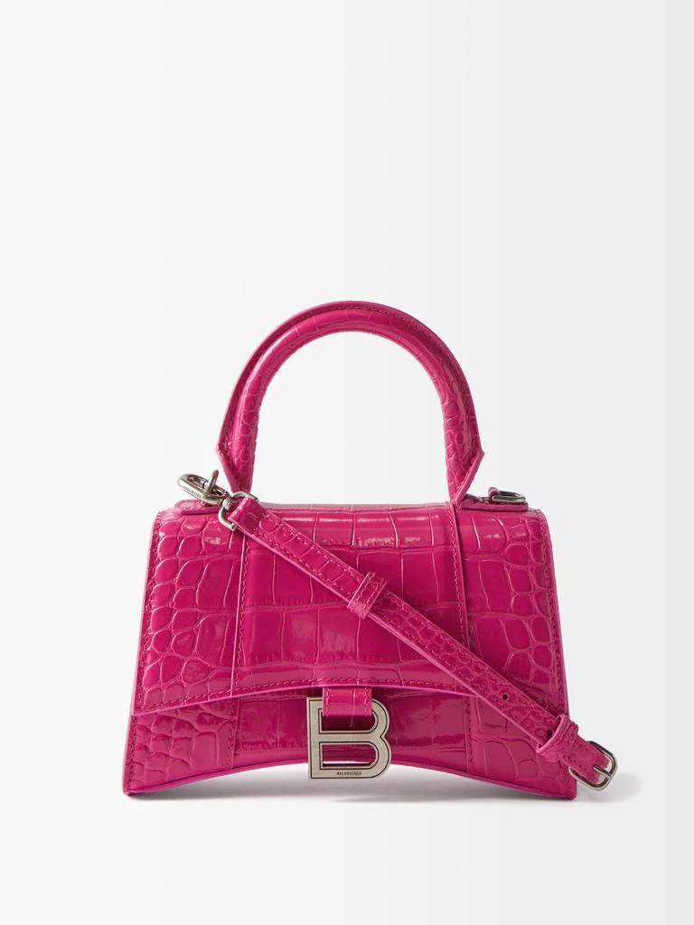 商品Balenciaga|Hourglass XS crocodile-effect leather bag,价格¥15972,第1张图片