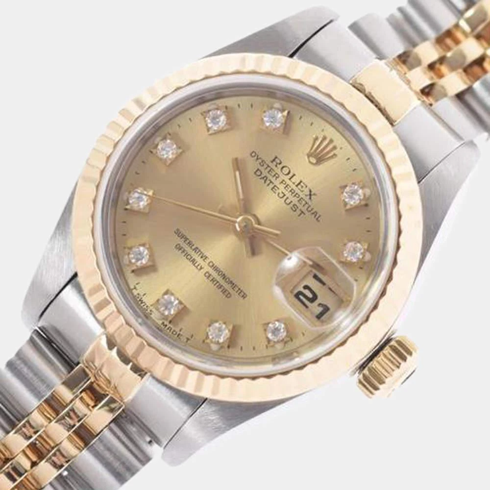 商品[二手商品] Rolex|Rolex Champagne Diamonds 18K Yellow Gold And Stainless Steel Datejust 69173G Automatic Women's Wristwatch 26 mm,价格¥36870,第2张图片详细描述