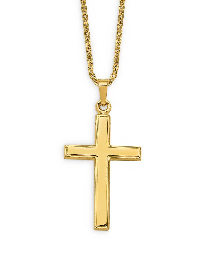 商品Bloomingdale's|Men's Polished Cross Pendant Necklace in 14K Yellow Gold, 20" - Exclusive,价格¥7404,第1张图片详细描述