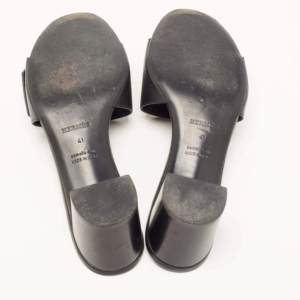 Hermes Black Leather View Slide Sandals Size 41 商品