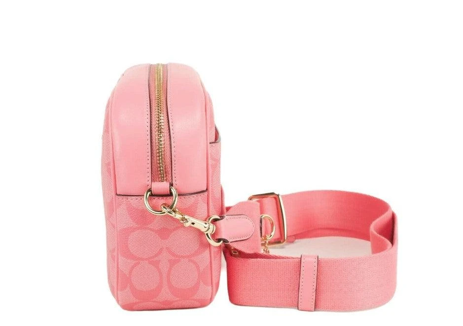 商品Coach|COACH Jamie Medium Pink Lemonade Coated Canvas Camera Crossbody Handbag,价格¥1990,第3张图片详细描述