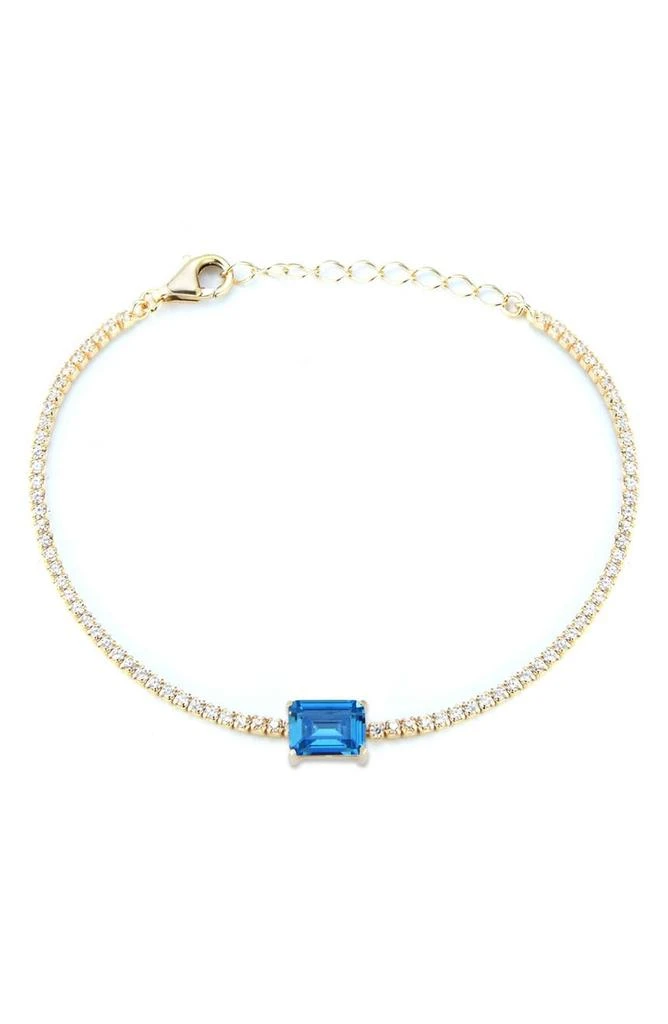 商品Sphera Milano|14K Gold Plated Sterling Silver & CZ Emerald Cut Station Bracelet,价格¥372,第1张图片