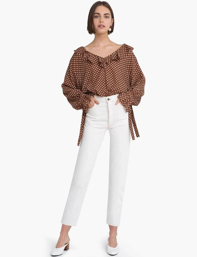 商品Pixie Market|Ruffle Tie Polka Dot Blouse,价格¥858,第5张图片详细描述
