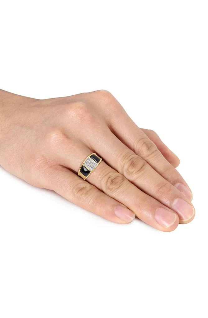 商品DELMAR|Men's Black Onyx & Diamond Square Ring,价格¥1784,第5张图片详细描述