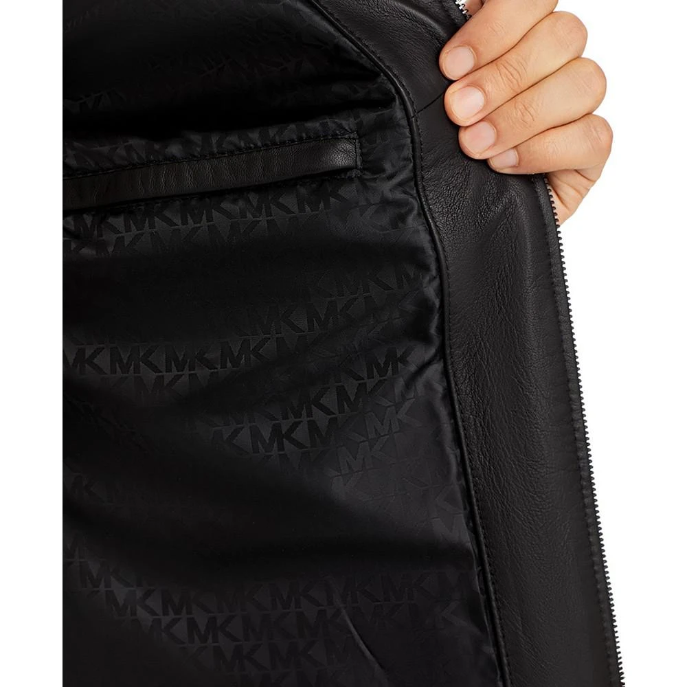 商品Michael Kors|Men's Leather Racer Jacket, Created for Macy's,价格¥2960,第5张图片详细描述
