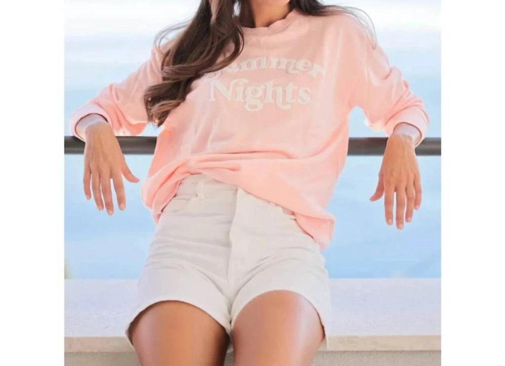 商品Shiraleah|Summer Nights Patch Sweatshirt In Light Pink,价格¥421,第1张图片