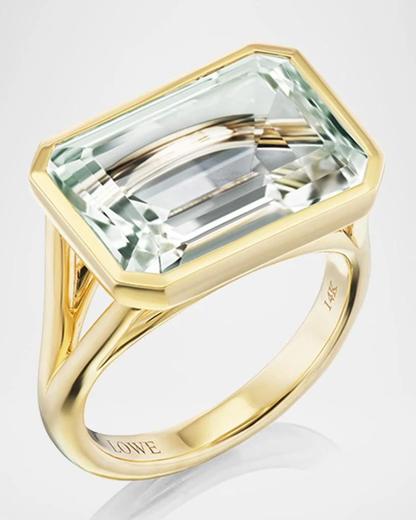 商品Sheryl Lowe|The Joni 14K Gold Emerald-Cut Prasiolite Ring,价格¥16600,第1张图片