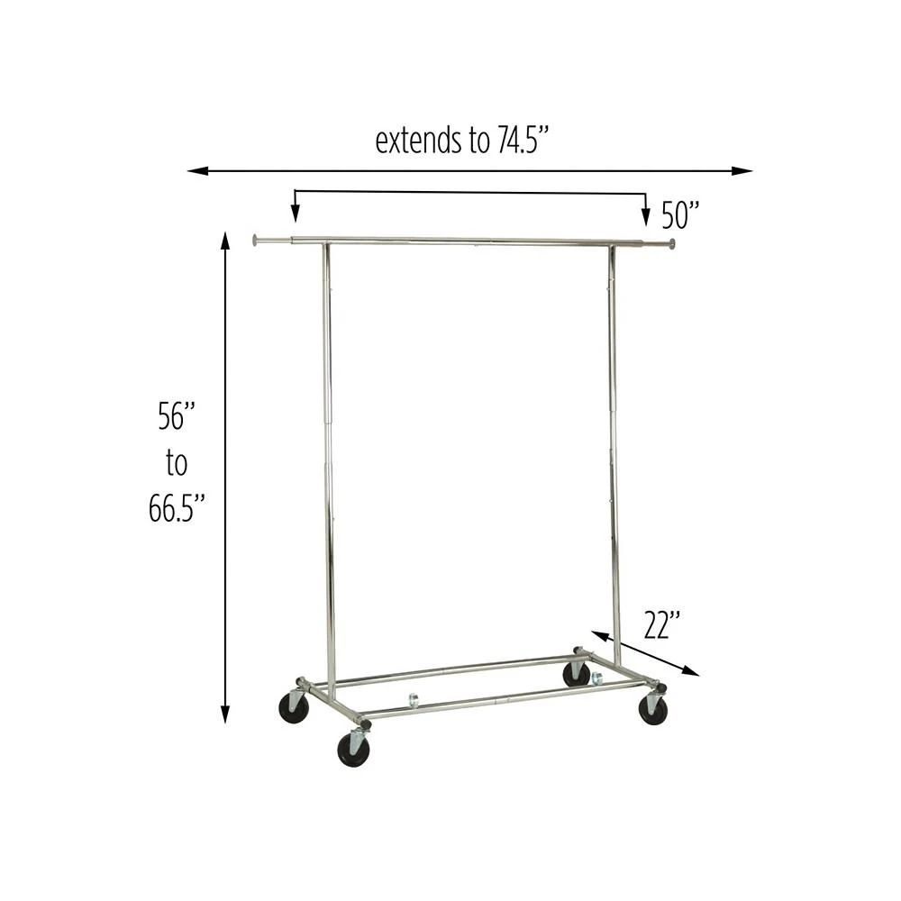 商品Honey Can Do|Expandable Chrome Garment Rack,价格¥1217,第5张图片详细描述
