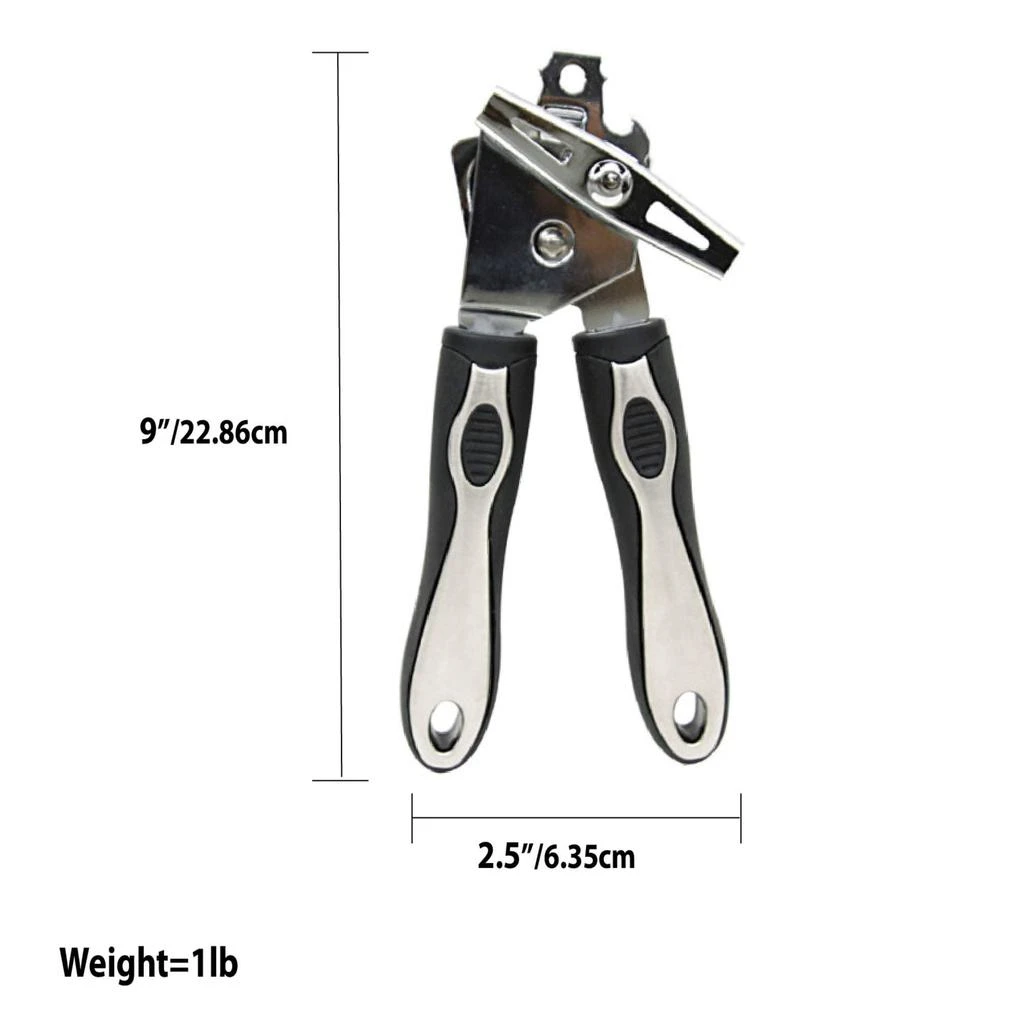 商品Home Basics|Home Basics Stainless Steel Can Opener with Rubber Grip Handle,价格¥131,第2张图片详细描述