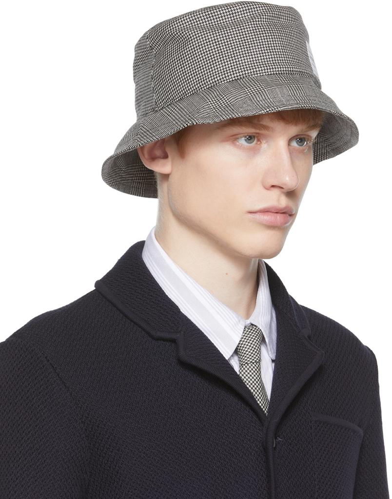 SSENSE Exclusive Black & White Wool Bucket Hat商品第2张图片规格展示