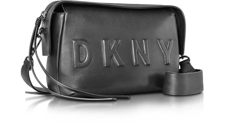 商品DKNY|DKNY 模压Logo 黑色/黑色皮革斜挎包,价格¥1310,第2张图片详细描述