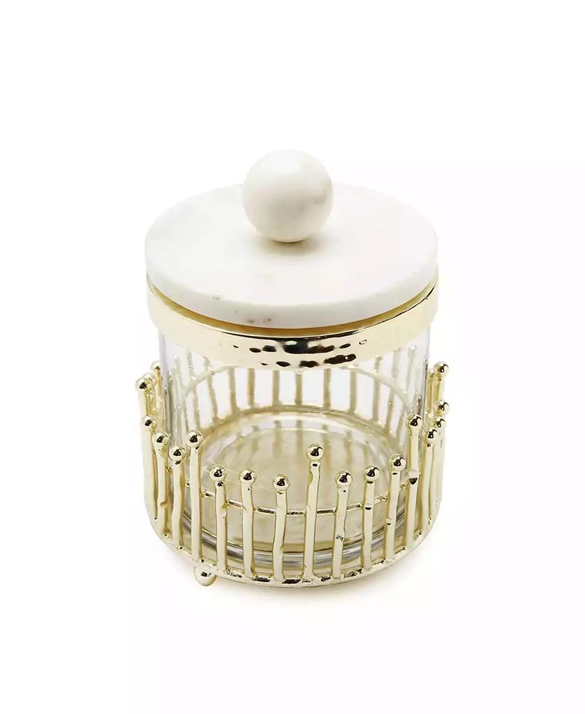 商品Classic Touch|Small Canister with Straight Cut Design and Marble Lid Set, 2 Piece,价格¥302,第2张图片详细描述