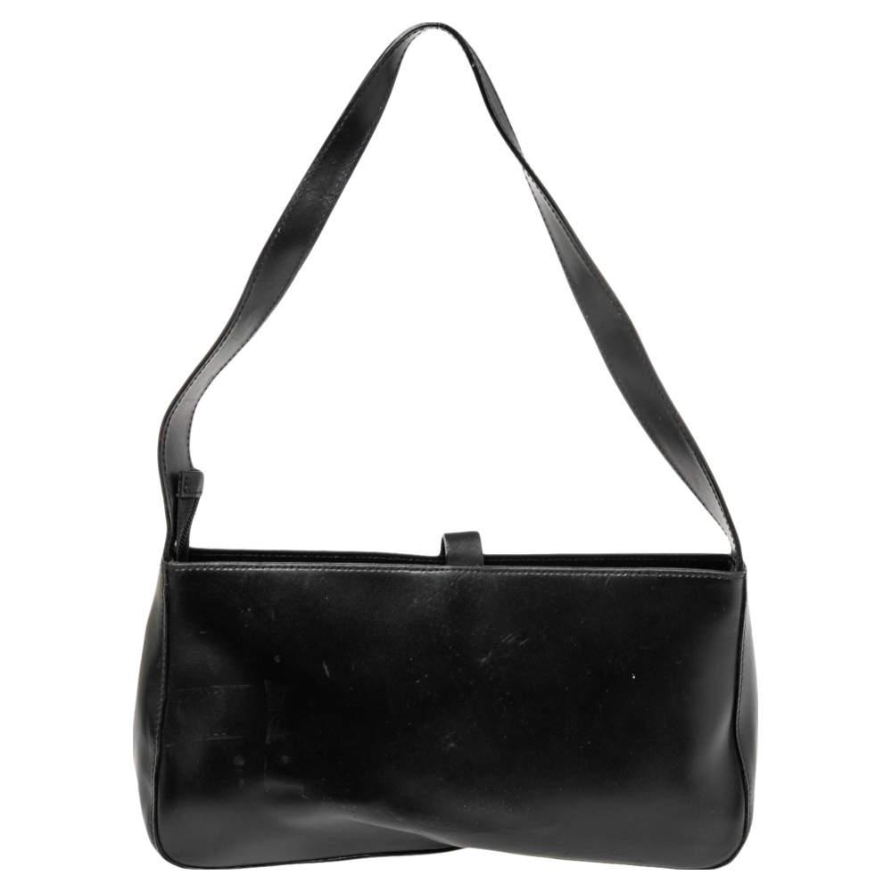 Furla Black Leather Shoulder Bag商品第4张图片规格展示