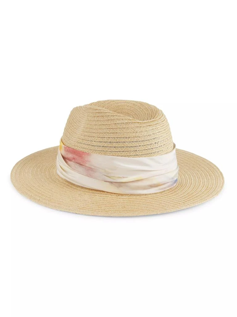 商品Eugenia Kim|Courtney Watercolor Print-Trimmed Satin & Hemp Vented Fedora,价格¥1295,第2张图片详细描述