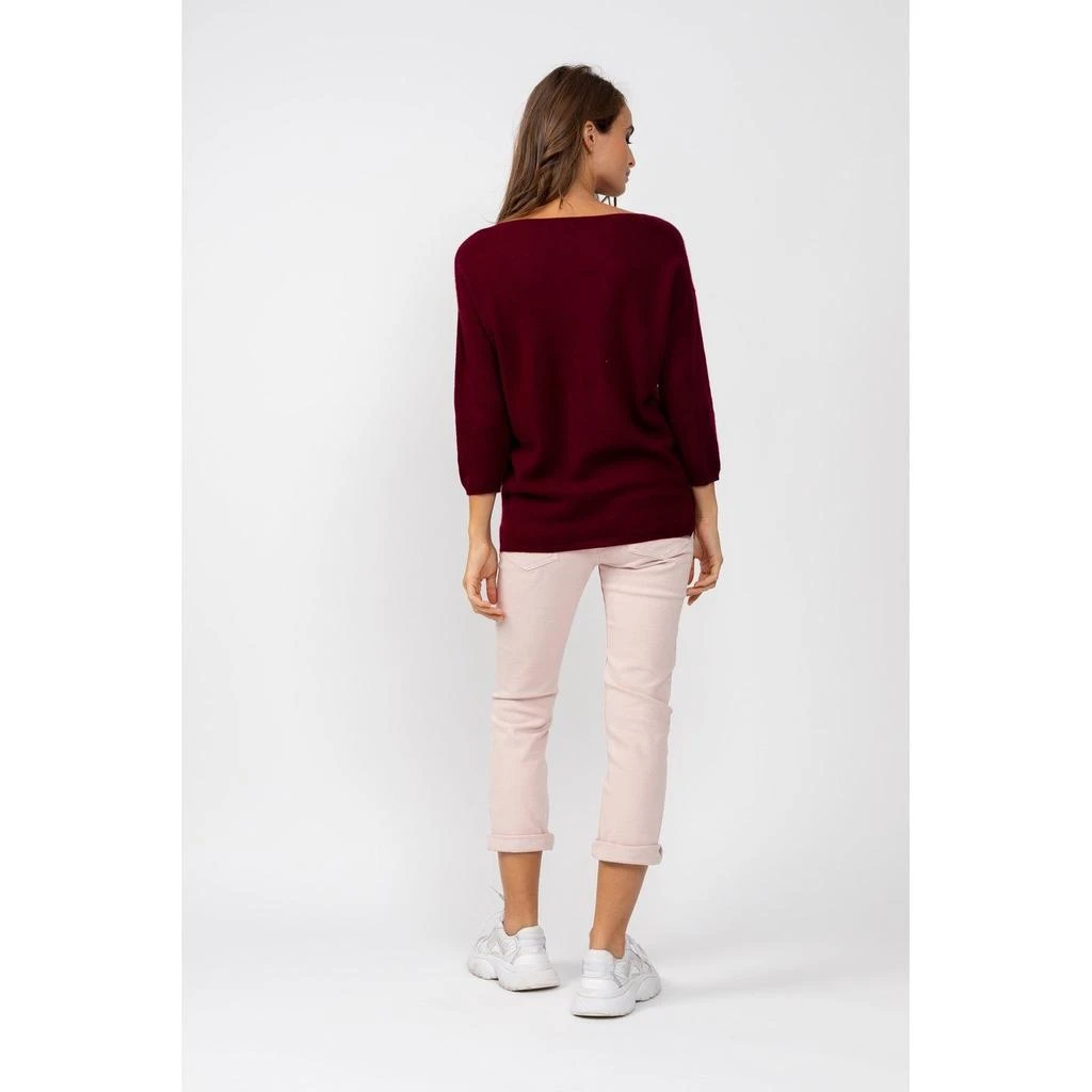 商品预计3周后发货 Perfect Cashmere|Perfect Cashmere - Pull Col V Loose Thais Burgundy, 100% Cachemire, 2 Fils, Jersey - Femme,价格¥550,第3张图片详细描述