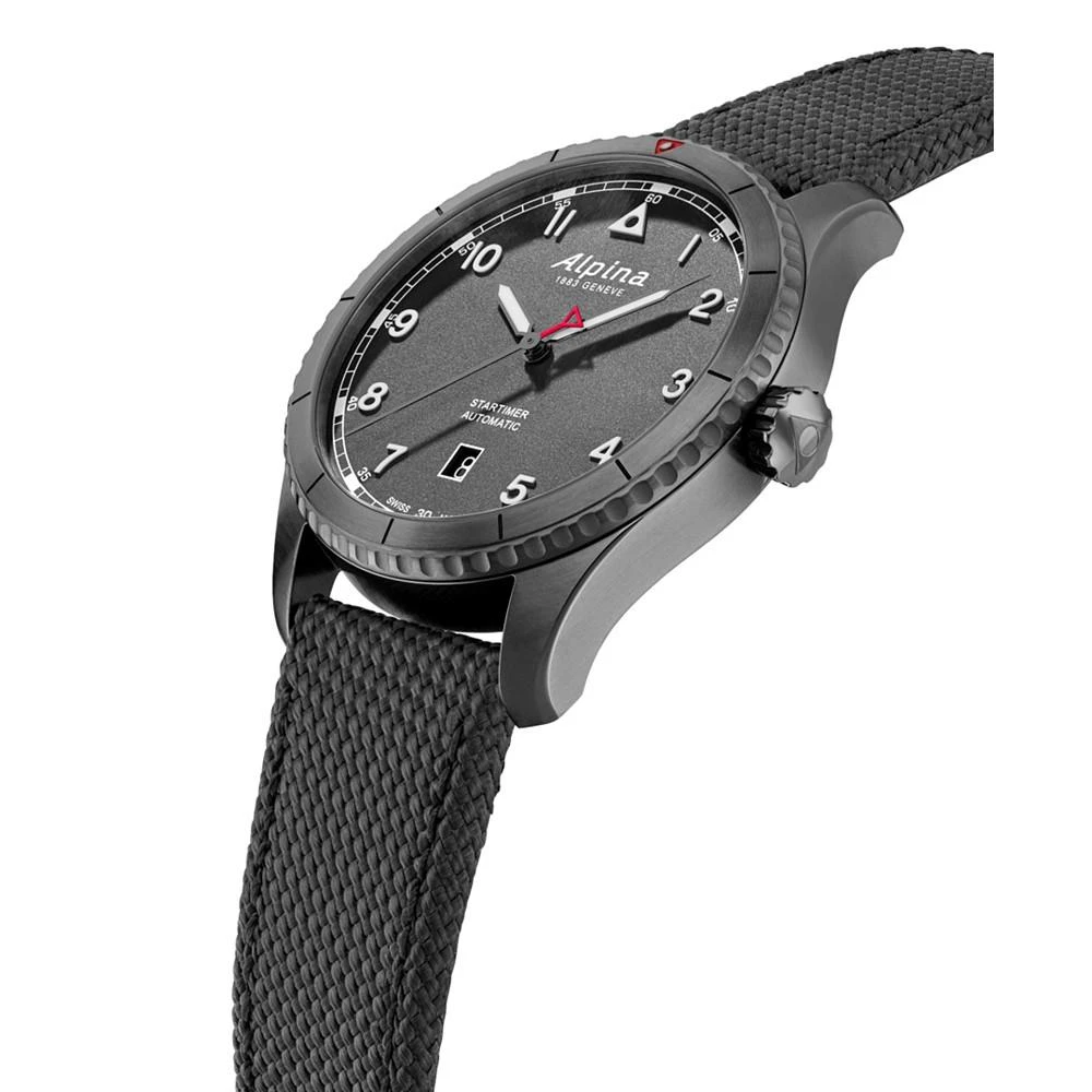 商品Alpina|Men's Swiss Automatic Startimer Pilot Gray Rubber Strap Watch 41mm,价格¥9752,第2张图片详细描述