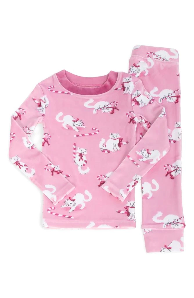 商品Munki Munki|Kids' Holiday Kittens & Candy Canes Fitted Two-Piece Pajamas,价格¥150,第1张图片