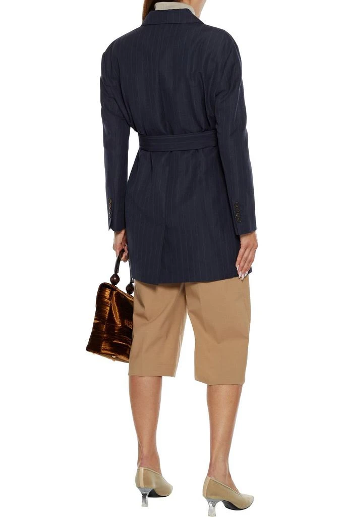 商品Brunello Cucinelli|Belted pinstriped wool and linen-blend blazer,价格¥7236,第1张图片