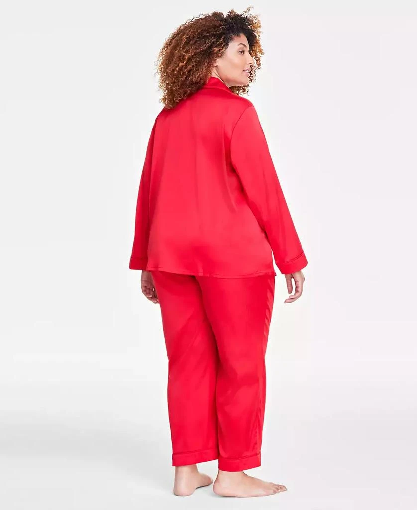 商品INC International|Plus Size Satin Pajama Set, Created for Macy's,价格¥262,第4张图片详细描述