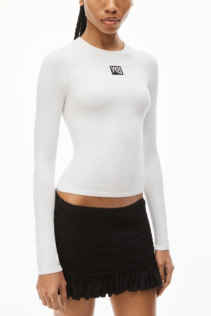 商品Alexander Wang|LOGO PATCH CREWNECK TOP IN BODYCON KNIT,价格¥2483,第4张图片详细描述