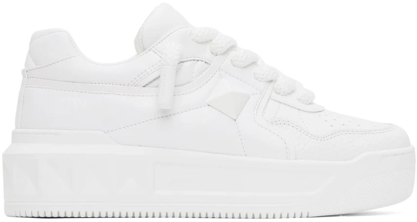 商品Valentino|White One Stud XL Nappa Leather Sneakers,价格¥6045,第1张图片