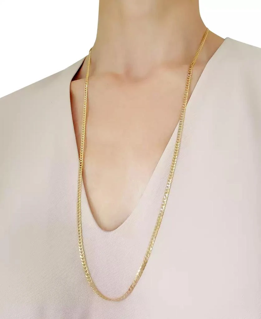 商品Italian Gold|26" Two-Tone Open Curb Link Chain Necklace (3-1/6mm) in Solid 14k Gold & White Gold,价格¥6492,第2张图片详细描述