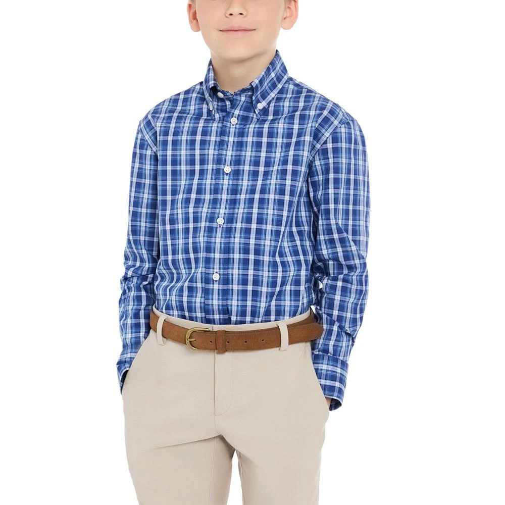 商品Brooks Brothers|Big Boys Long Sleeve Classic-Fit Plaid Dress Shirt,价格¥155,第1张图片