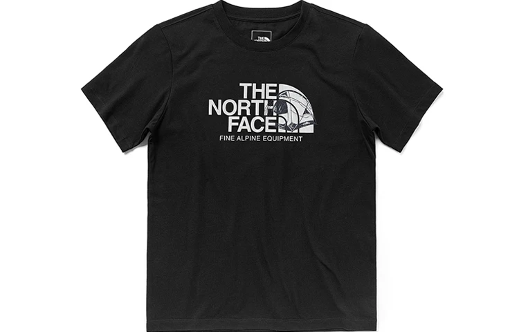 商品[国内直发] The North Face|北面  城市户外系列 趣味设计品牌大面积美式复古Logo印花宽松短袖 SS22 正肩袖T恤 男款 黑色,价格¥472,第1张图片