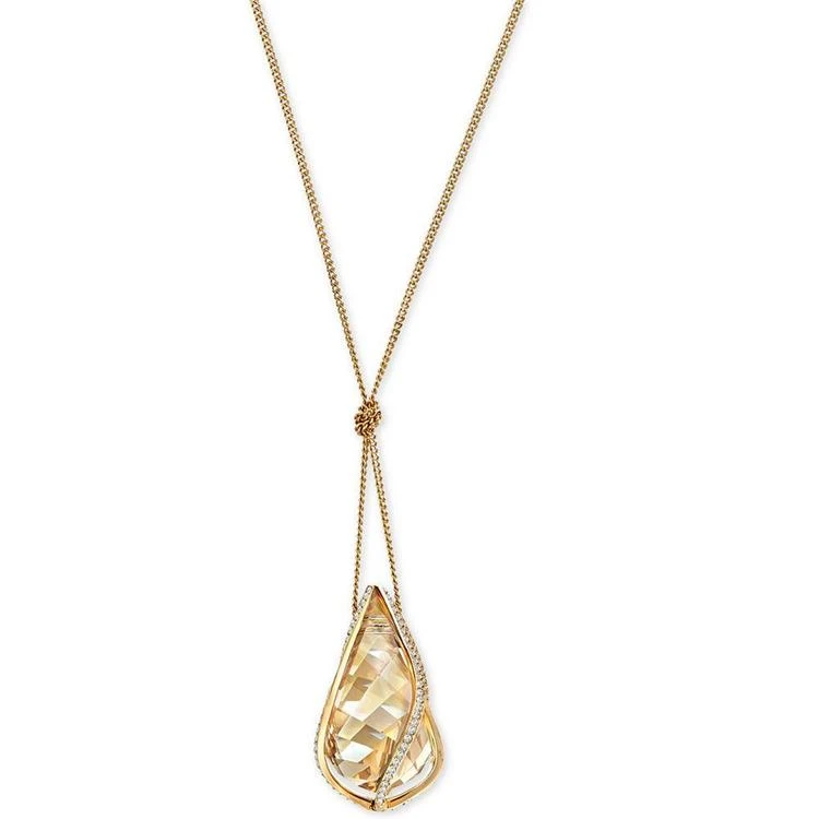 商品Swarovski|Gold-Tone Knotted Crystal Energy Pendant Necklace,价格¥1265,第1张图片