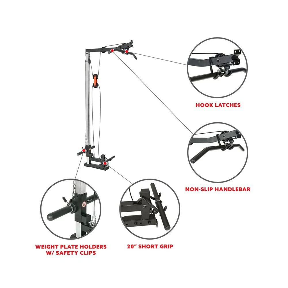 商品Sunny Health & Fitness|Lat Pull Down Attachment Pulley System for Power Racks - SF-XF9927,价格¥3229,第4张图片详细描述