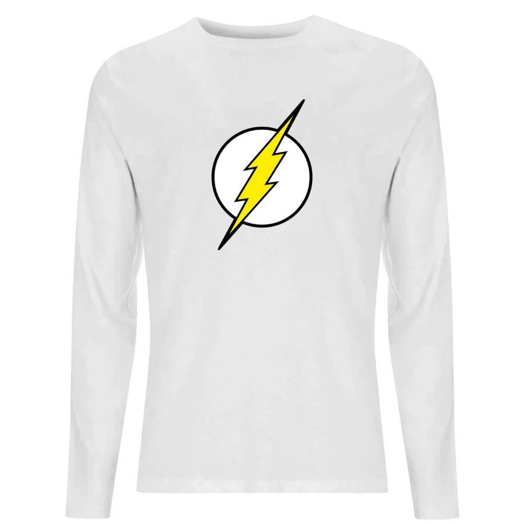 商品Original Hero|DC Justice League Core Flash Logo Unisex Long Sleeve T-Shirt - White,价格¥202,第1张图片详细描述