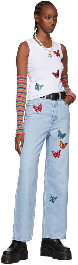 商品Anna Sui|SSENSE Exclusive Blue Butterfly Jeans,价格¥1650,第7张图片详细描述