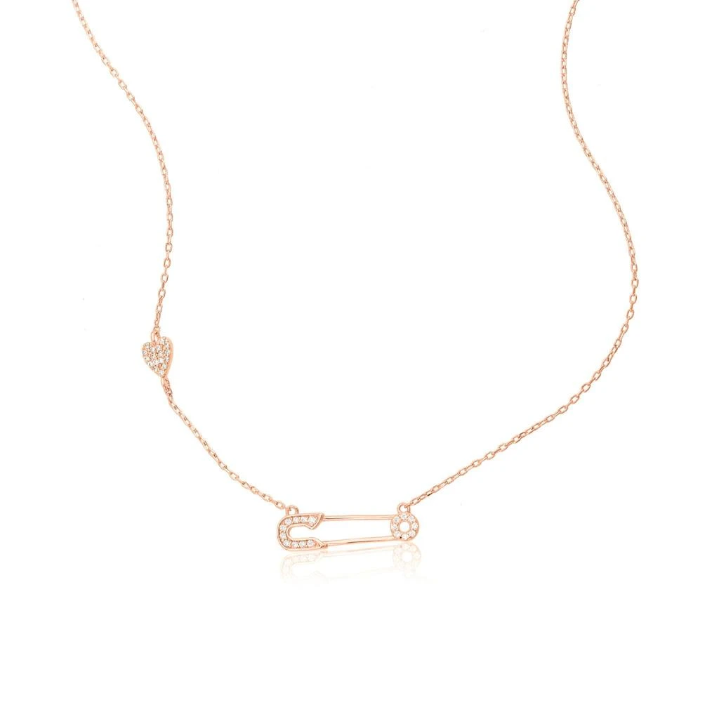 商品ADORNIA|Safety Pin Heart Necklace rose gold,价格¥394,第1张图片