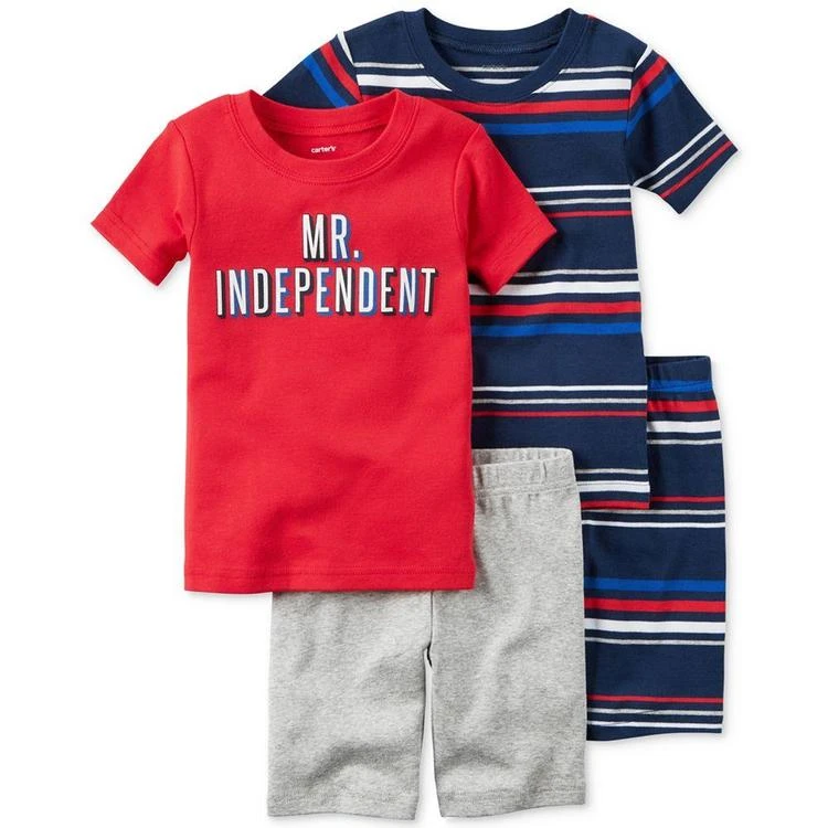 商品Carter's|4-Pc. Mr. Independent Cotton Pajama Set, Little Boys (4-7) & Big Boys (8-20),价格¥150,第1张图片