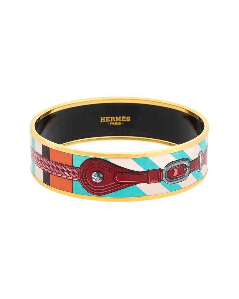 商品[二手商品] Hermes|Hermes Plated Couture Coaching Enamel Bangle (Authentic Pre-Owned),价格¥3154,第1张图片