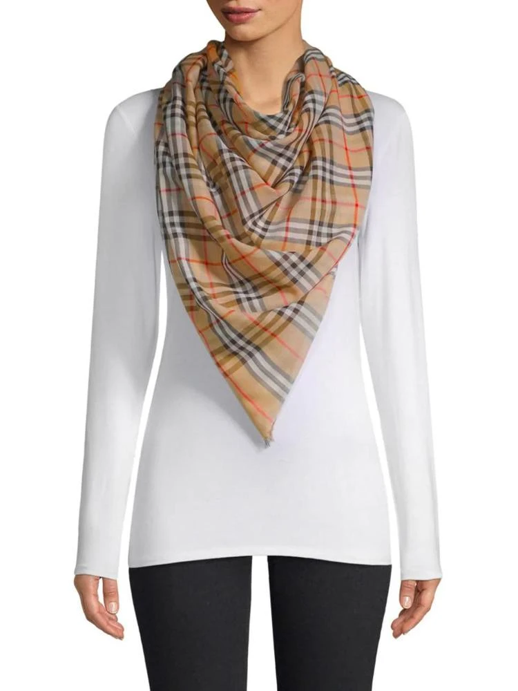 商品Burberry|Colorblock Vintage Check Square Scarf,价格¥2606,第1张图片
