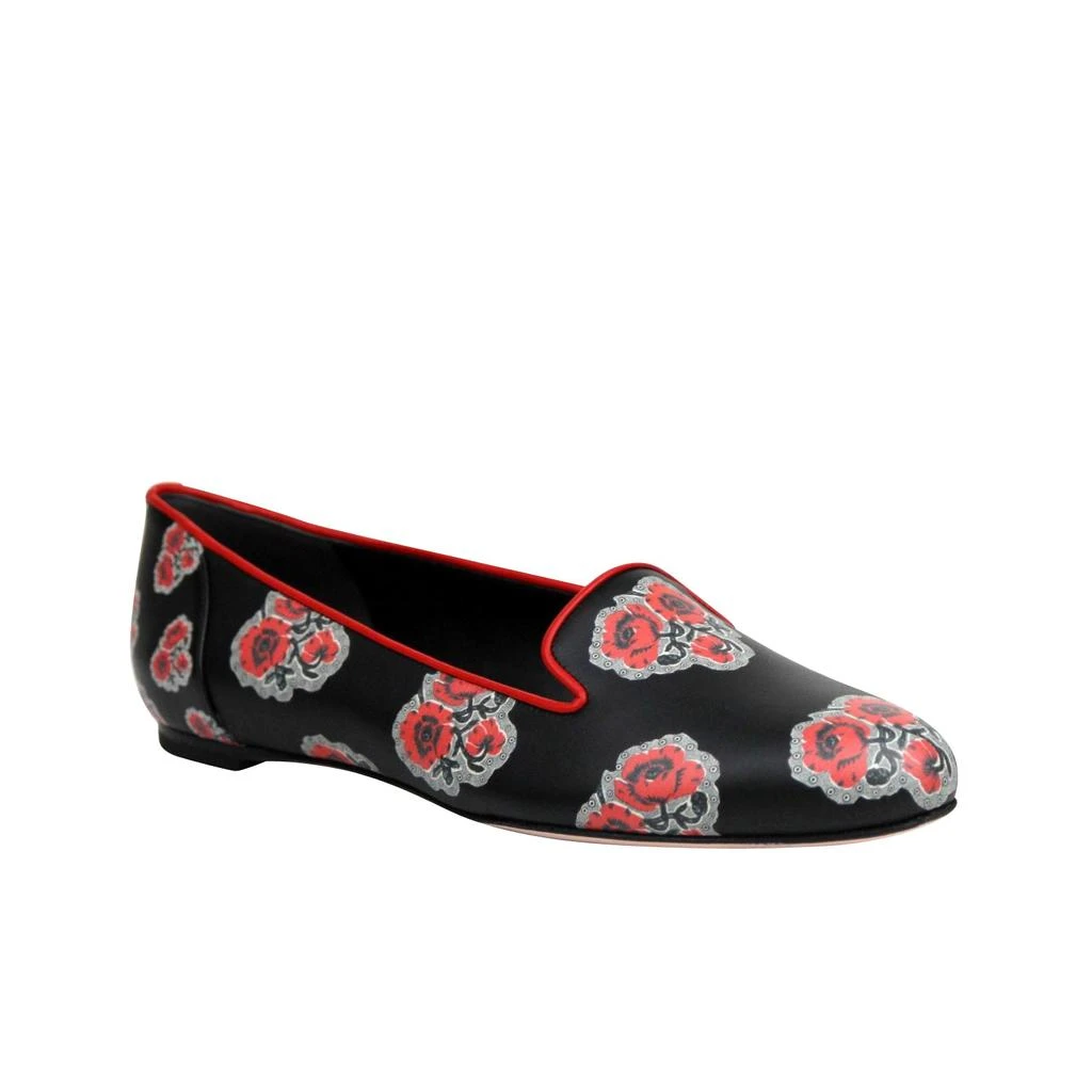 商品Alexander McQueen|Alexander McQueen Women's Rose Pattern  Leather Slipper Shoes,价格¥2433,第1张图片